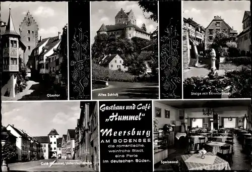 Ak Meersburg am Bodensee, Obertor, altes Schloss, Café Hummel