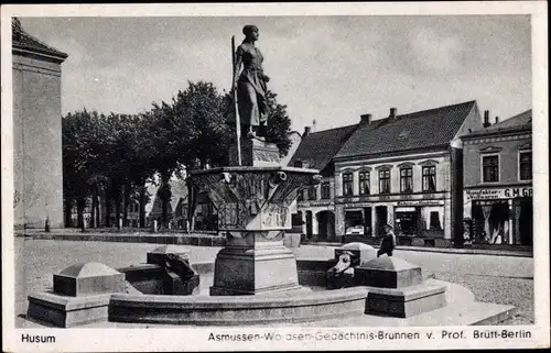 Ak Husum in Nordfriesland, Asmussen-Waldsen-Gedächtnis-Brunnen