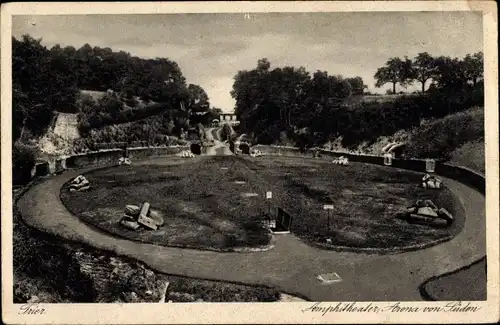 Ak Trier an der Mosel, Blick auf das römische Amphitheater
