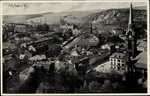 Ak Mylau Reichenbach im Vogtland, Blick über die Stadt