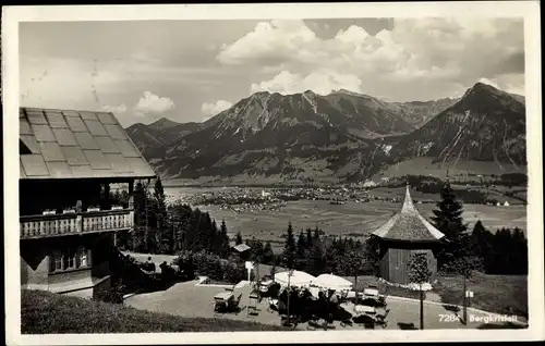 Ak Oberstdorf im Oberallgäu, Café Restaurant Bergkristall, Panorama