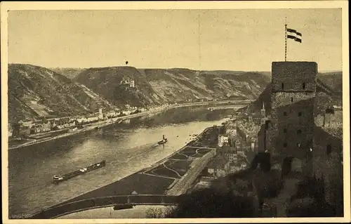 Ak St. Goar am Rhein, Blick von Ruine Rheinfels