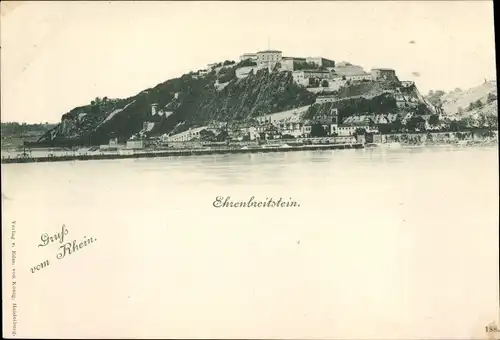 Ak Ehrenbreitstein Koblenz am Rhein, Panoramablick über den Rhein