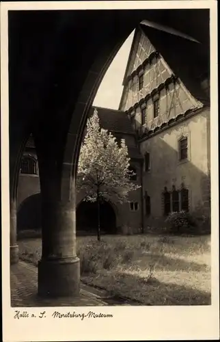 Ak Halle an der Saale, Moritzburg Museum, Hofansicht