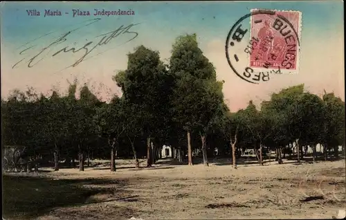 Ak Buenos Aires Argentinien, Villa Maria, Plaza Independencia