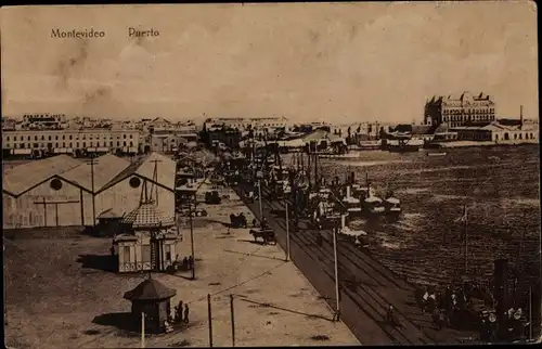 Ak Montevideo Uruguay, Puerto, Hafenpartie