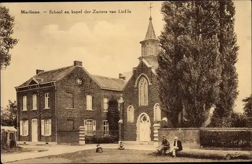 Ak Marlinne Flandern Limburg, School en kapel der Zusters van Liefde