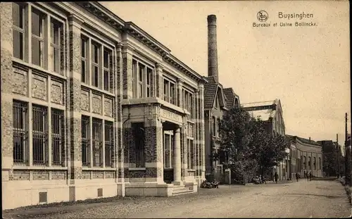 Ak Buysinghen Buizingen Flämisch Brabant, Bureaux et Usine Bollinckx