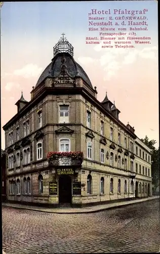 Ak Neustadt an der Weinstraße, Hotel Pfalzgraf, Bes. E. Grünewald