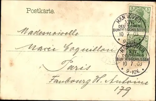 Ak Hannover in Niedersachsen, XIV. Deutsches Bundesschießen 1903, Kronprinz Wilhelm