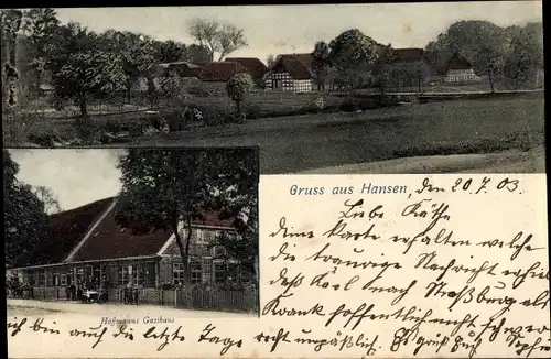 Ak Hansen Uelzen in Niedersachsen, Fliegeraufnahme, Hoffmanns Gasthaus