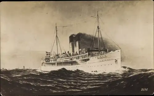 Künstler Ak Drottning Victoria, Fährschiff, Dampfschiff, Trelleborg Sassnitz