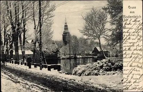 Ak Bad Bodenteich in der Lüneburger Heide, Straßenpartie, Kirche