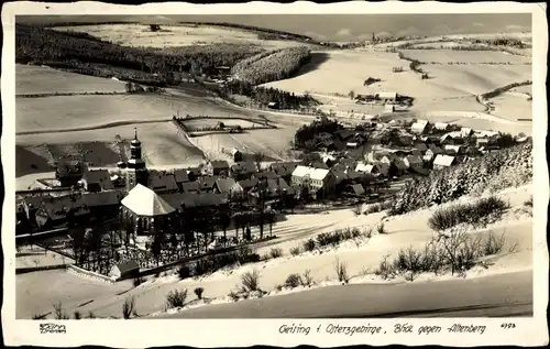 Ak Geising Altenberg Osterzgebirge, Ort mit Umgebung im Winter