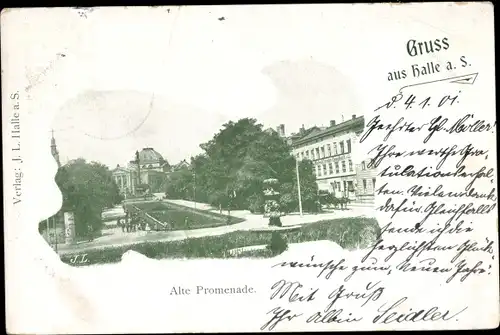 Ak Halle an der Saale, Alte Promenade
