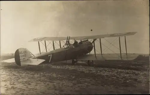 Foto Ak Propellerflugzeug, Biplan, Doppeldecker, 7, 5063