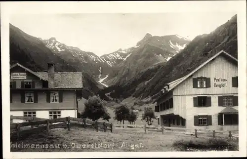 Foto Ak Spielmannsau Oberstdorf im Oberallgäu, Pension Berghof, Alpen