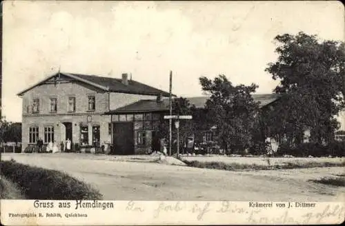 Ak Hemdingen in Holstein, Krämerei von J. Dittmer