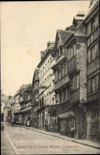 Ak Lisieux Calvados, Vieilles Maisons, Grande Rue
