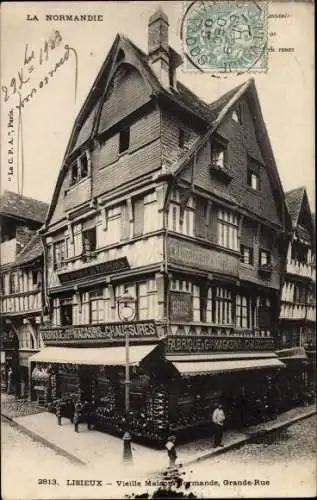 Ak Lisieux Calvados, Vieille Maison, Grande Rue