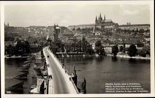 Ak Praha Prag, Karlsbrücke und Hradschin