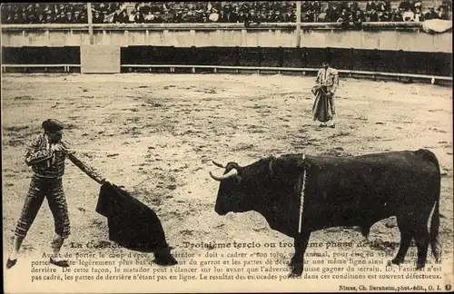 Ak Corrida de Toros, troisieme tercio, Stierkampf