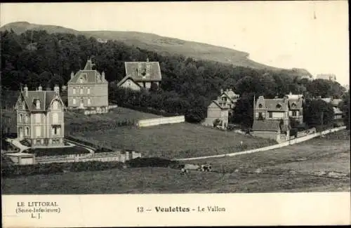 Ak Veulettes Seine Maritime, Le Vallon