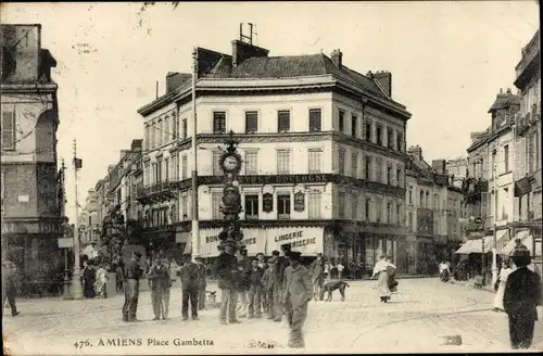Ak Amiens Somme, Place Gambetta