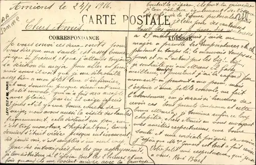 Ak Amiens Somme, L'Horloge de Wailly