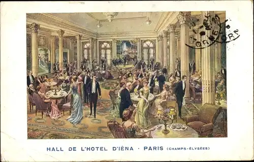 Künstler Ak Paris VIII., Hall de l'Hotel d'Iena, Champs Elysees, Innenansicht