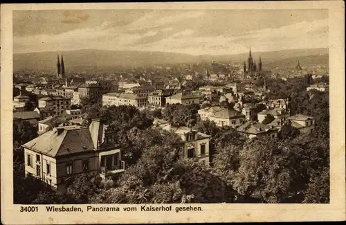 Ak Wiesbaden in Hessen, Panoramablick vom Kaiserhof