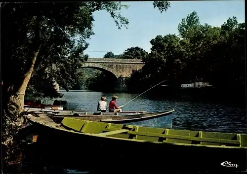 Ak La Haie Fouassière Loire Atlantique, Un bon coin de peche sur la Sevre Nantaise