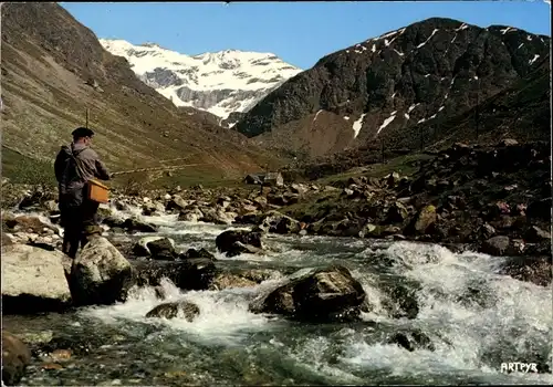 Ak Bizanos Pyrénées Atlantiques, Peche a la truite en montagne