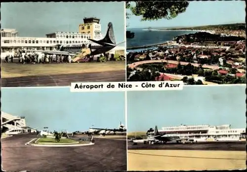 Ak Nice Nizza Alpes Maritimes, Aeroport de Nice Cote d'Azur, Passagierflugzeug Air France