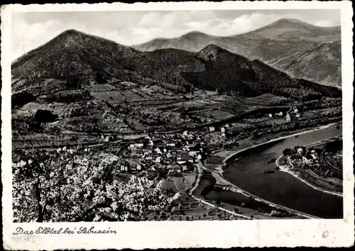 Ak Sebuzín Sebusein Elbe Region Aussig, Elbtal, Panorama