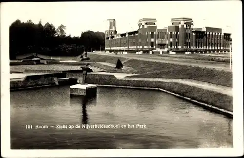 Ak Boom Flandern Antwerpen, Zicht op de Nijverheidsschool en het Park