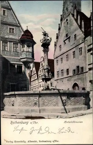 Ak Rothenburg ob der Tauber Mittelfranken, Herterichbrunnen