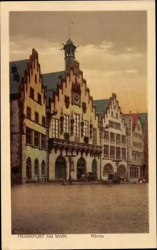 Ak Bergen Frankfurt am Main, Römer, Platzansicht