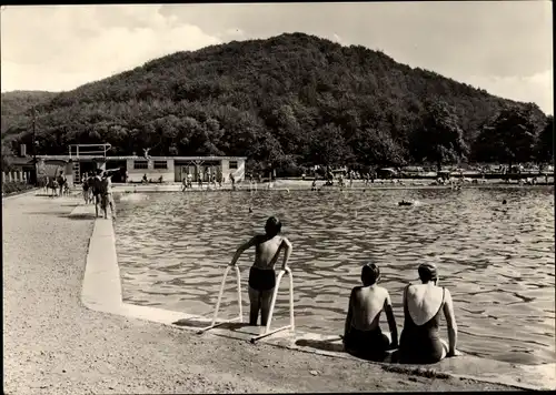 Ak Thal Ruhla in Thüringen, Partie im Freibad