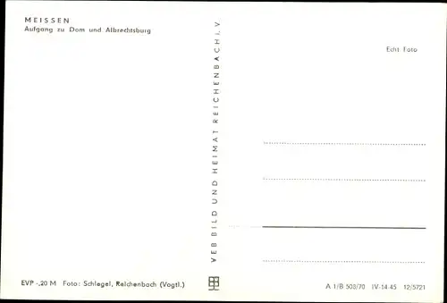 Ak Meißen an der Elbe, Aufgang zu Dom und Albrechtsburg