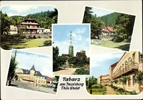 Ak Tabarz im Thüringer Wald, Gasthof, Straßenpartie, Kurhaus, am Inselsberg, Turm