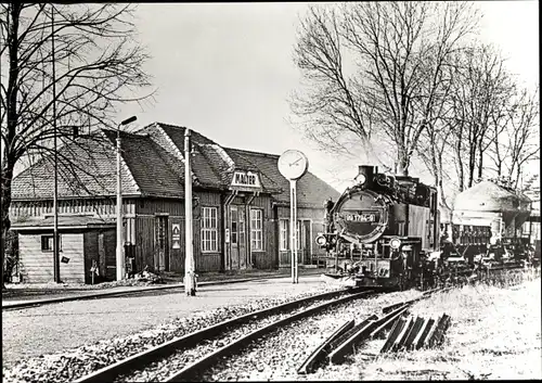Ak Freital in Sachsen, Schmalspurbahn Freital Hainsberg, Bahnhof Malter
