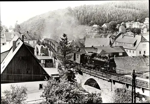 Ak Schmiedeberg Dippoldiswalde im Erzgebirge, Schmalspurbahn, Eisenbahn