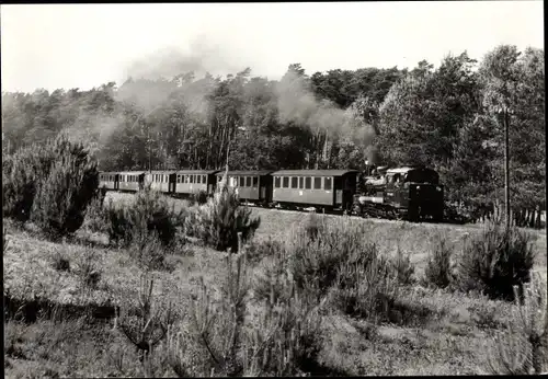 Ak Insel Rügen, Schmalspurbahn Rasender Roland, Personenzug zwischen Garftitz und Sellin