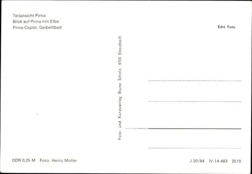 Ak Pirna an der Elbe, Teilansicht, Geibeltbad, Salondampfer