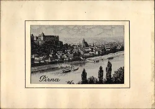 Stoff Ak Pirna in Sachsen, Totalansicht von der Stadt