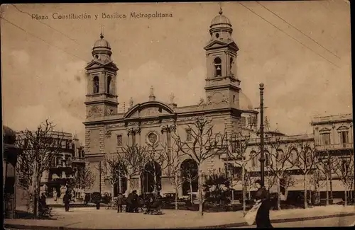 Ak Montevideo Uruguay, Constitucion y Basilica Metropolitana