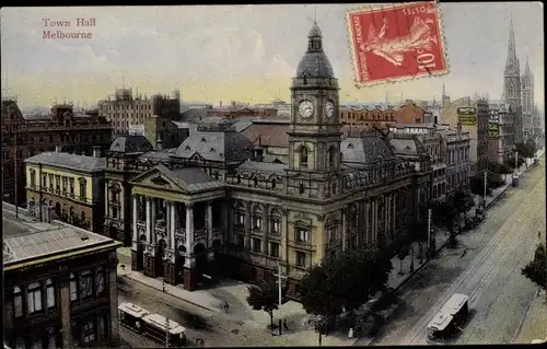 Ak Melbourne Australien, Town Hall