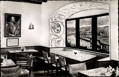 Ak Neckarzimmern im Neckartal, Burg Hornberg, Burggaststätte