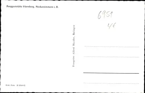 Ak Neckarzimmern im Neckartal, Burg Hornberg, Burggaststätte